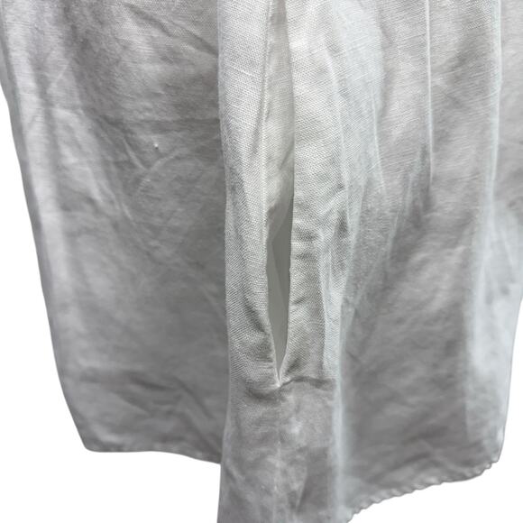 Reformation Velma White 100% Linen Short Sleeveless Sundress Mini Dress Size 12 - Picture 5 of 10
